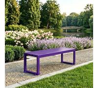 Wnanch Banco de Jardín Metal Antióxido Banco de Exterior sin Respaldo Impermeable de Acero Galvanizado Asiento para Colegios Parques y Espacios Públicos 100/120/145/180cm Duradero