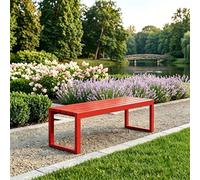 Wnanch Banco de Jardín Metal Antióxido Banco de Exterior sin Respaldo Impermeable de Acero Galvanizado Asiento para Colegios Parques y Espacios Públicos 100/120/145/180cm Duradero