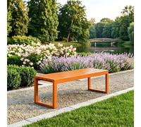 Wnanch Banco de Jardín Metal Antióxido Banco de Exterior sin Respaldo Impermeable de Acero Galvanizado Asiento para Colegios Parques y Espacios Públicos 100/120/145/180cm Duradero
