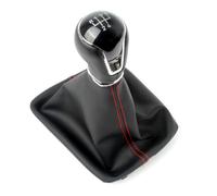 WNAUTOM Pomo de palanca de cambios con funda de piel sintética para Seat Leon III 3 MK3 5F 2012-2017 estilo de coche (5 velocidades)