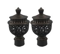 WNBFTTK Remates para Barra De Cortina Cabezal de Tapa Barra Cortina, Accesorio Decorativo plástico Duradero, Extremos riel for Cortinas(Black)