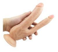 WNBXZ Consolador Anal Consolador Doble XXL Consolador Realista Y Flexible Réplica De Pene Real Dong Doble Penetración Plug Anal Juguetes Sexuales para Parejas para El Punto G Y Estimulación Anal
