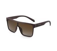 WNCKSQ Gafas de sol cuadradas de moda polarizadas para hombre y mujer, gafas de sol vintage UV400, marrón c4, 1