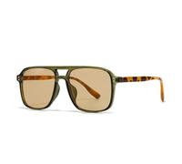 WNCKSQ Gafas de sol estilo urbano estilo retro cuadrado con doble puente (verde militar)
