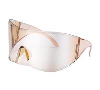 WNCKSQ Gafas de sol rectangulares con máscara para mujer y hombre, estilo punk, estilo steampunk, de gran tamaño, color marrón claro, C5, 1