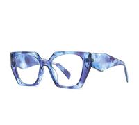 WNCKSQ Gafas de sol retro poligonales de ojo de gato, coloridas, a la moda para mujer, con degradado transparente, UV400, para hombre, con patrón azul transparente, 1