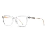 WNCKSQ Gafas unisex con filtro para mujer, montura de gafas cuadrada de medio metal para hombre, bisagra de resorte, color negro transparente, Transparente, 1