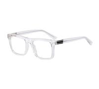 WNCKSQ Montura de gafas cuadradas para hombre, lentes transparentes, acetato, para hombre, color negro transparente, Transparente, 1