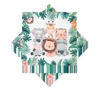 Wnddle 40 piezas Servilletas Cumpleaños, Animales de la Selva Salvaje Decoración, Servilletas de Papel, Servilletas de papel para fiesta de cumpleaños de niños, para Niños para Decoración de Fiesta