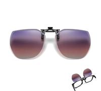 Wnddle Clip Gafas de Sol polarizadas Lentes, de Gafas de Sol de Clip en Flip Up Lente Polarizadas Hombres Mujeres, UV400, para la Miopía al Aire Libre/Conducción/Pescar (Púrpura)
