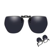 Wnddle Clip Gafas de Sol polarizadas Lentes, de Gafas de Sol de Clip en Flip Up Lente Polarizadas Hombres Mujeres, UV400, para la Miopía al Aire Libre/Conducción/Pescar (Negro)