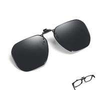 Wnddle Gafas de Sol Polarizadas con Clip para Hombre Mujer, de Gafas de Sol de Clip en Flip Up Lente Polarizadas Hombres Mujeres, UV400, para la Miopía al Aire Libre/Conducción/Pescar (Negro)