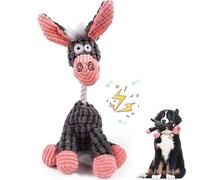 Wnddle Juguete masticable para perros, felpa de algodón natural, bolsa de aire sonora, burro ligero, para perros medianos y pequeños