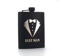 Wnddle Petacas de Alcohol, Petacas de Alcohol Negro, 8oz Petaca Acero Inoxidable, Petaca Personalizada de Acero Inoxidable, Grabado de Texto e Iconos, para Escalada, Camping, Barbacoa, Bar, Viajes.