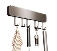 WNDUOKXH Cuchara Pala Utensilios de Cocina Varilla Colgante Con Espacio No Perforado Aluminio Montado En La Pared Almacenamiento Acero Inoxidable Etc, gris 30cm