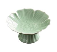 WNDUOKXH Hermoso tazón de porcelana con base para postres Impresionante frutero multifuncional Exhibidor de mostrador cocina Bandeja porcelana con base para frutero Inicio, verde, 12.7 x 5.8 cm