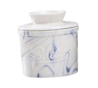 WNDUOKXH Mantequera de cerámica duradera Las mantequeras francesas ofrecen una frescura óptima para untar favoritas de cerámica para untar fresco, mármol azul, 10x10cm