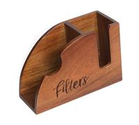 WNDUOKXH Portafiltros de café de Para madera, organizador de filtros redondos, fácil de limpiar, cono de almacenamiento, gran capacidad, elegante portafiltros de café de Para