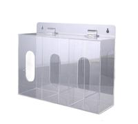 WNDUOKXH Soporte de caja de guantes acrílico montado en la pared para dispensadores de laboratorio, dispensador de guantes, soporte de caja dispensadora de Para máscara montada en la pared, do