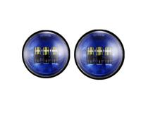 Wnfmjqe Faros Delanteros 2 Luces Antiniebla LED Motocicleta 4,5 Pulgadas DRL Anillo Halo LED 30 W Redondas Impermeables 4 1/2 Luz Cruce Auxiliar Faro Motocicleta(No Halo Blue)