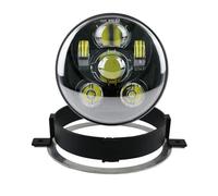 Wnfmjqe Faros Delanteros Para VTX 2002-2008 Para VTX 1800 Para VTX 1300 Faro Delantero LED Para Proyector Motocicleta 5,75 Pulgadas Con Soporte Faro Motocicleta(Black B)