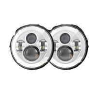 Wnfmjqe Foco Trabajo LED Faros Para Jeep Para Wrangler JK | Faros Delanteros Led De 7 Pulgadas Para Lada 4x4 Niva 12V DRL Luces Ojos Ángel Señal Giro Ámbar