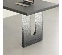 WNGJZZYC 1 Pieza de Patas de Mesa de Acrílico, Patas de Escritorio de Acrílico Flotantes Modernas, Apto para Patas de Escritorio Flotante, Cocina, Mesa de Comedor y Bar(Black,60x70x2cm/24x28x0.8in)