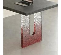 WNGJZZYC 1 Pieza de Patas de Mesa de Acrílico, Patas de Escritorio de Acrílico Flotantes Modernas, Apto para Patas de Escritorio Flotante, Cocina, Mesa de Comedor y Bar(Red,60x70x2cm/24x28x0.8in)