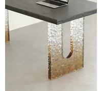 WNGJZZYC 1 Pieza de Patas de Mesa de Acrílico, Patas de Escritorio de Acrílico Flotantes Modernas, Apto para Patas de Escritorio Flotante, Cocina, Mesa de Comedor y Bar(Yellow,60x70x2cm/24x28x0.8in)