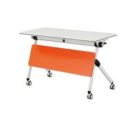 WNGJZZYC Mesa de Conferencias Plegable, Mesa de Seminario con Ruedas, Escritorio de Oficina, Escritorio para Computadora para Recepciones y Conferencias de Oficina(Orange,140x40x75cm/55x16x30in)