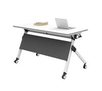 WNGJZZYC Mesa de Conferencias Plegable, Mesa de Seminario con Ruedas, Escritorio de Oficina, Escritorio para Computadora para Recepciones y Conferencias de Oficina(Black,160x55x75cm/63x22x30in)