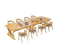 WNGJZZYC Mesa de Reuniones de Madera Maciza, Soporte Metálico, Fácil de Montar, Escritorio de Oficina, Ideal para Salas de Reuniones, Oficinas, Reuniones Familiares, Capacidad de 6 a 10 Personas