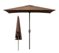 WNGJZZYC Parasol De Terraza Semirrectangular, Lona Protectora UV E Hidrófuga De Cinco Varillas, Con Manivela, Sin Base, Refugio Exterior Para Balcón, Jardín, Plataforma, Cafetería(Brown)