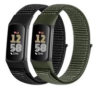 WNIPH 2 Piezas Correas de Nailon Compatibles con Fitbit Charge 6/Fitbit Charge 5, correas de repuesto de nailon suaves, cómodas, transpirables y sin costuras para hombres y mujeres