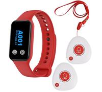WNKRUN Botón de emergencia para personas mayores, sistema inalámbrico de llamada a socorristas, kit de llamada de atención domiciliaria, sistema de alarma de emergencia completamente impermeable con 1