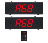 WNKRUN Sistema de Llamada inalámbrico, buscapersonas inalámbrico, Llamadas de Larga Distancia, Timbre inalámbrico para Negocios, Carcasa de aleación de Aluminio (Pantallas + Teclado) 39L49T-B