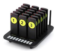 WNKRUN Sistema de Llamadas Restaurante, Avisadores Hosteleria, 800M, Fácil De Usar, Estabilidad de La Señal, para Hotele, Pub, Hospitale (18 Buscapersonas) 18QM