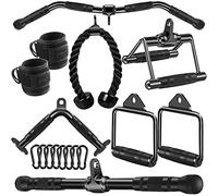 WNOEY - Juego de accesorios para máquina de poleas, para gimnasio, para polea de jalones, de tríceps, para gimnasio en casa (set de 17 piezas)