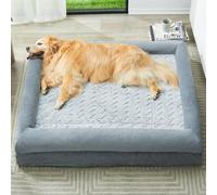 WNPETHOME Cama para perro XXXXL lavable, sofá ortopédico con funda extraíble e impermeable, sofá extragrande con laterales de refuerzo para dormir, tamaño gigante