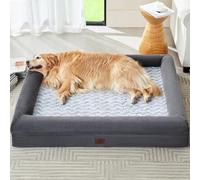 WNPETHOME Camas lavables para perros de gran tamaño, sofá ortopédico para perros con funda extraíble e impermeable, cama extragrande para perros con lados de refuerzo para dormir, sofá cama para