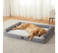 WNPETHOME Camas ortopédicas para perros grandes, cama grande de espuma viscoelástica impermeable con lados, parte inferior antideslizante y cama de espuma para mascotas grandes con funda extraíble