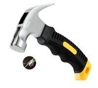Wnqou Martillo de garra de 8 onzas - Martillo mini de camping con cara lisa y imán, negro