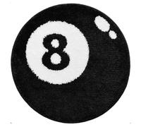 WNRLL Alfombra Redonda de 8 Bolas Absorbente Antideslizante Suave Lavable a Máquina para Decoración de Fiestas y Salas de Estar Alfombra de Bolas de Billar,C Faux Cashmere,100cmx100cm