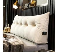 WNRLL Almohadas Cuña para Cabecero de Cama Almohada Triangular de Lectura Cojín de Apoyo Lumbar Respaldo de Cintura Cojín Suave para Sofá Cama,06,80x50x20cm/30x20x8in