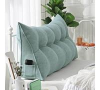 WNRLL Almohadas Cuña para Cabecero de Cama Almohada Triangular de Lectura Cojín de Apoyo Lumbar Respaldo de Cintura Cojín Suave para Sofá Cama,22,120x50x20cm/47x20x8in