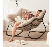 WNRLL Moderna Mecedora con Respaldo Alto, tapicería, Silla de Deslizamiento para Sala de Estar/Dormitorio/Patio Trasero/balcón,1