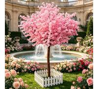 WNUHYYL Árbol Artificial de Cerezo en Flor, Hecho a Mano Cerezo Japonés árbol para Oficina, Dormitorio, Sala de estardecoración de Boda,200CM*6.5ft/200CM*6.5ft