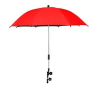 Wnvivi Paraguas de Silla de 75 Cm para Cochecito, Paraguas de Cochecito Ajustable, Sombrilla de Protección UV con Abrazadera Universal para Mesa de Playa(Rojo)