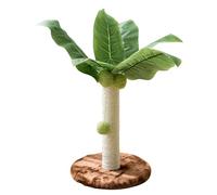 Wnvivi Rascador para Gatos con Bola Colgante, árbol Falso de 32 X 25 Cm, Rascador para Gatos de Cáñamo Y Sisal con Hojas Verdes, Rascador para Gatos de Palmera para Gatos de Interior(Café)