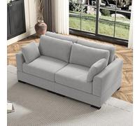 Wnvivi Sofá de 2 plazas, sofá de pana con 4 cojines, 180 x 88 x 60 cm, pequeño y moderno y cómodo, para apartamentos, salón, oficina (2 plazas, gris)